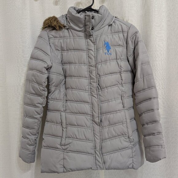 U.S. Polo Assn. Jackets & Blazers - U.S Polo ASSN Women's Puffer Jacket Grey Size S Hooded